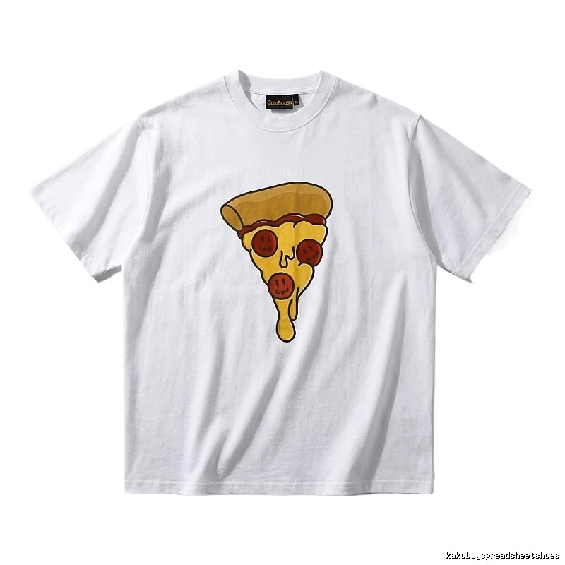 DREW Pizza Cartoon Style White T-shirt