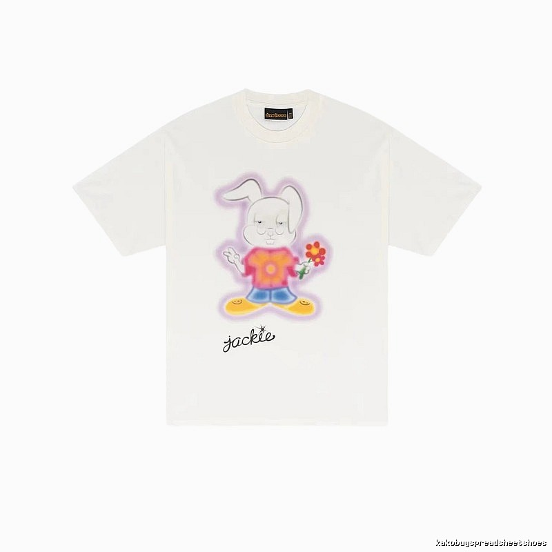 DREW Rabbit Graffiti Cool Trendy Off-white T-shirt