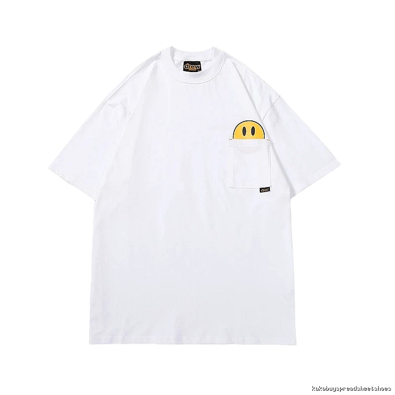 DREW Smiley Face Series Street Style White T-Shirt