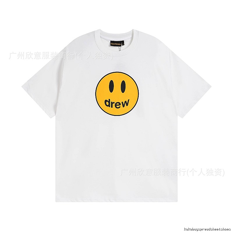 DREW Smiley Series Casual Style White Short-sleeve T-shirt