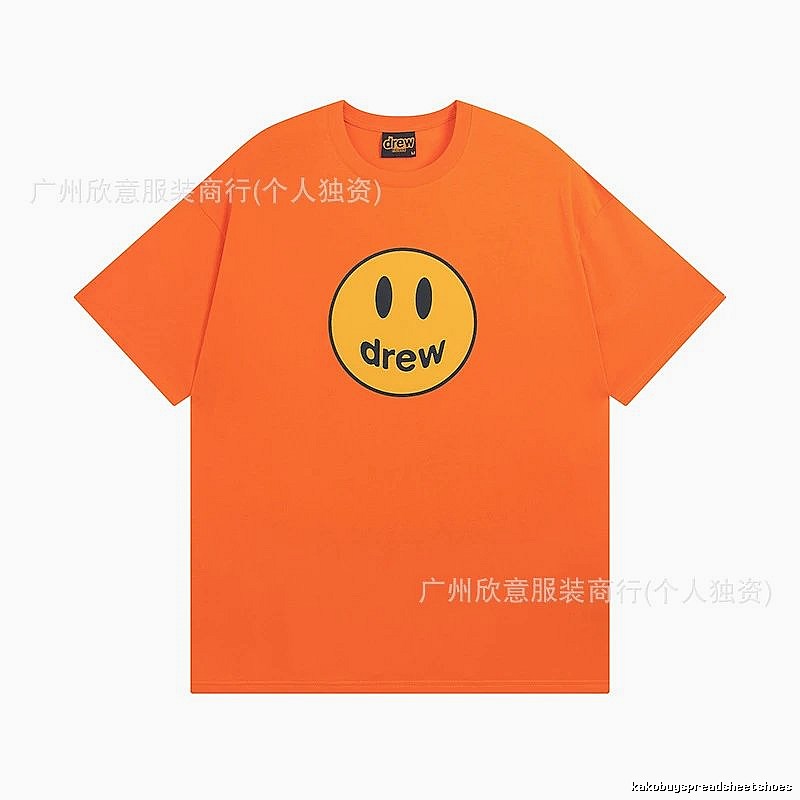 DREW Smiley Series Street Style Orange Short Sleeve T-shirt