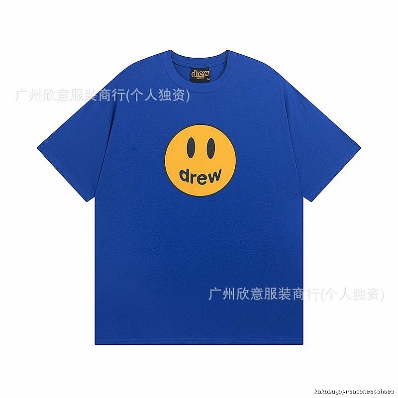 DREW Smiley Street Style Klein Blue Short Sleeve T-shirt
