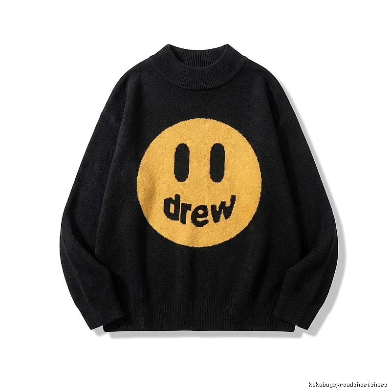 DREW Smiley Trend Brand Black Sweater