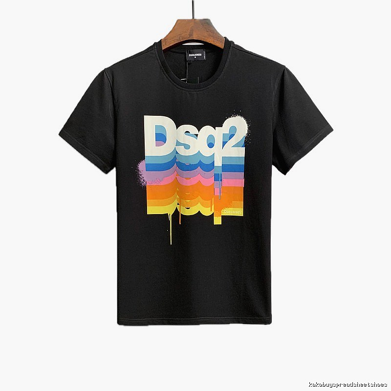 DSQ2 Color Gradient Street Style Black T-Shirt