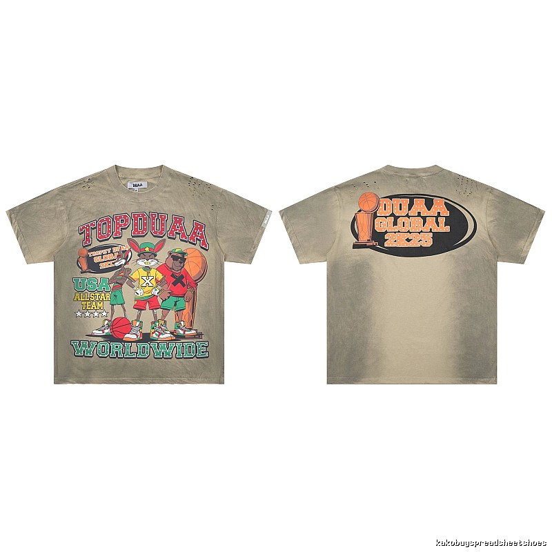 DUAA All-Star American Retro Khaki Short Sleeve T-shirt