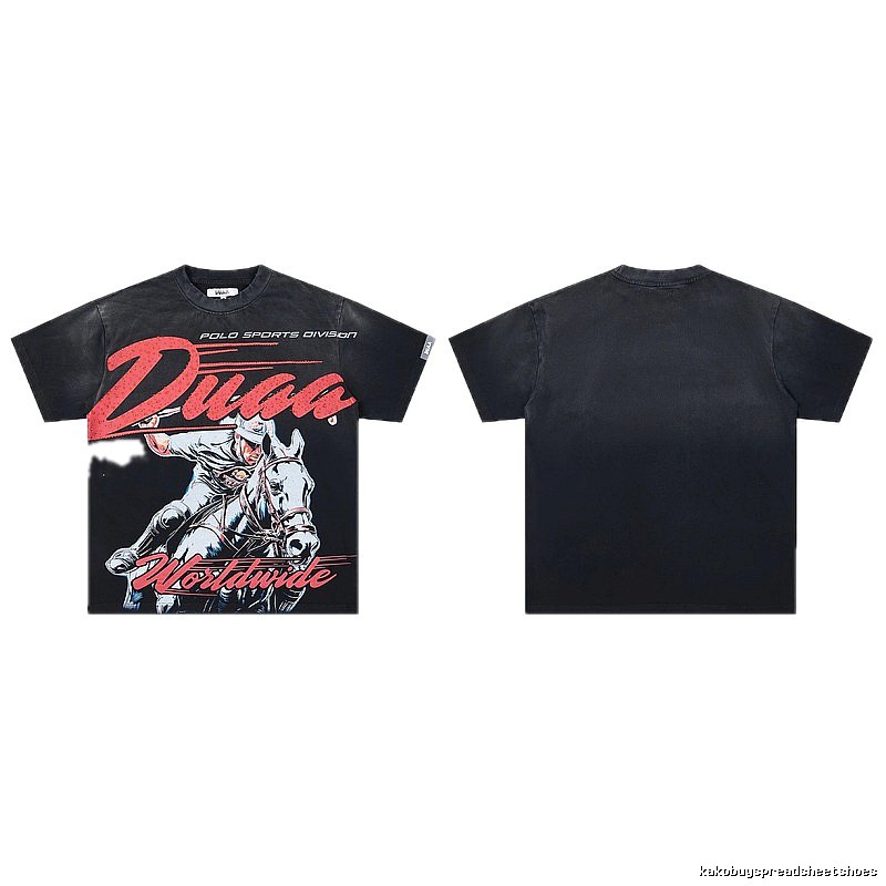 DUAA Vintage Style Black Polo T-Shirt