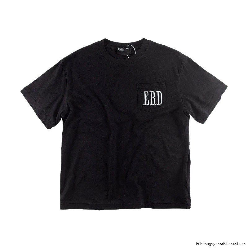 ERD Pocket Embroidery High Street Style Black T-shirt