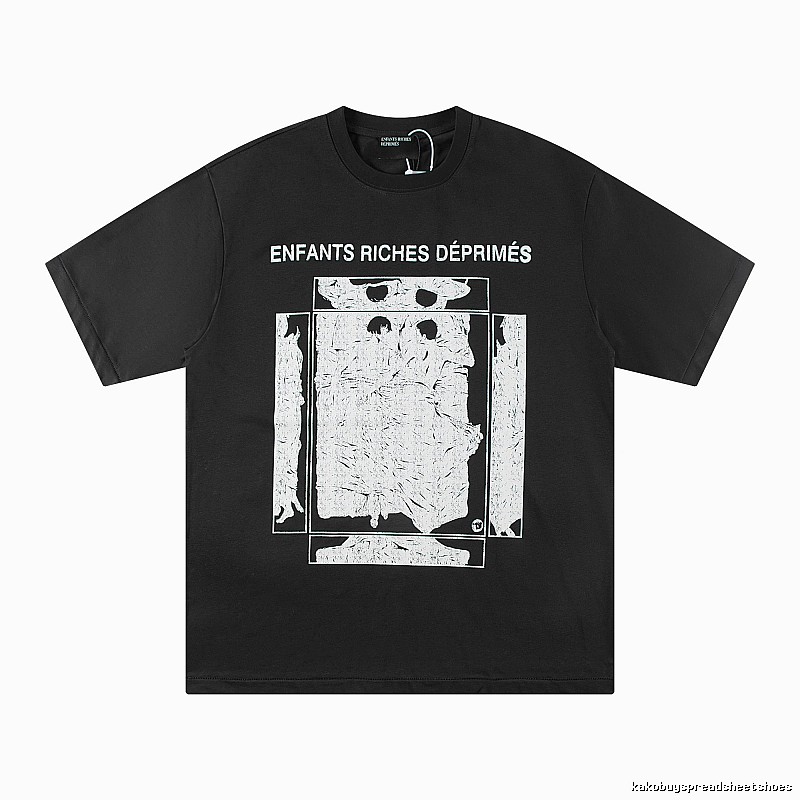 ERD Portrait Print Dark Style Black T-shirt