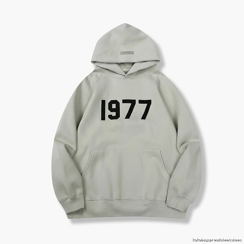 ESSENTIALS 1977 Minimalist Style Light Gray Hoodie