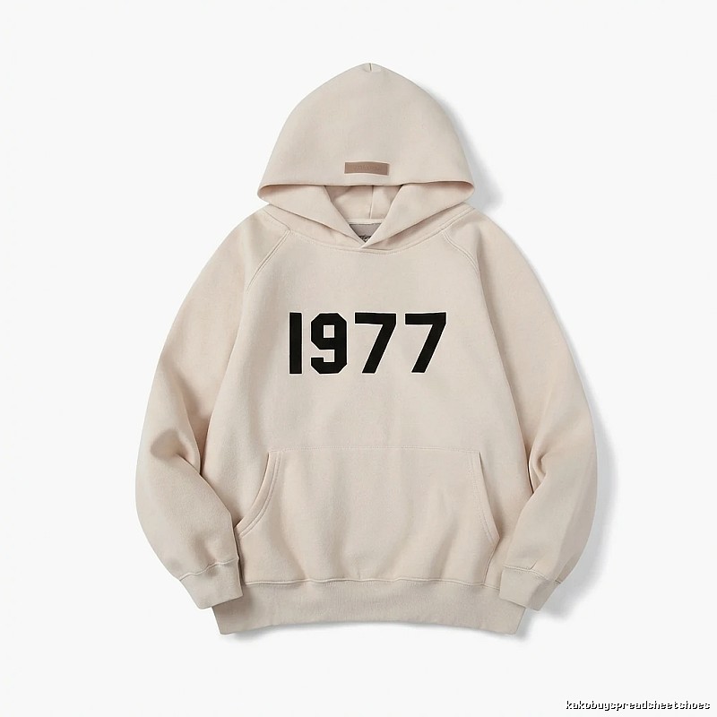 ESSENTIALS 1977 Series Minimalist Style Beige Hoodie