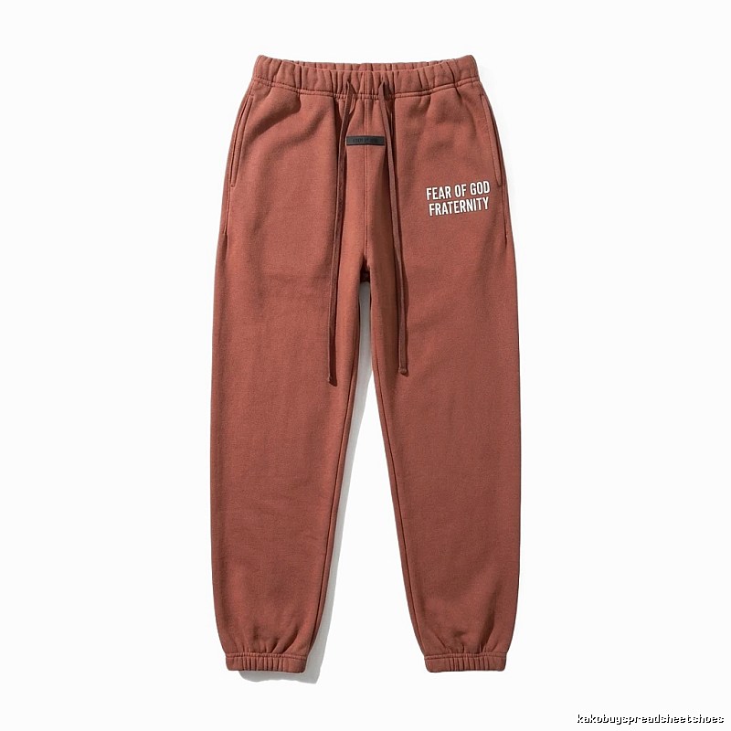 ESSENTIALS Casual Style Brown-Red Sweatpants