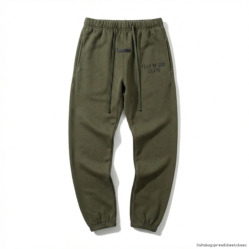 ESSENTIALS casual style olive green sweatpants