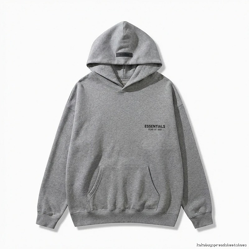 ESSENTIALS minimalist-style grey hoodie