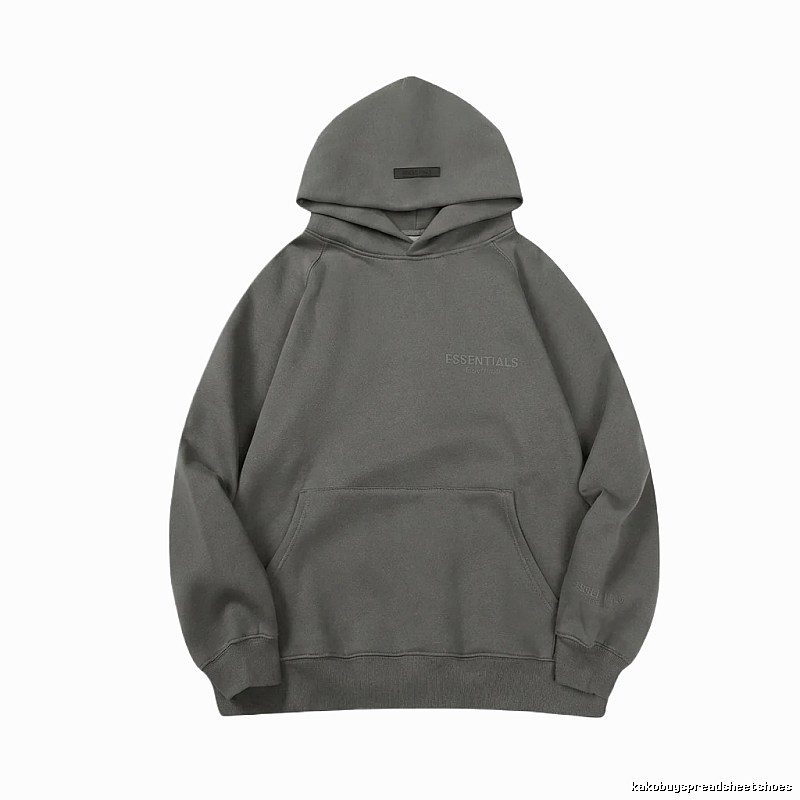 ESSENTIALS minimalist style grey hoodie