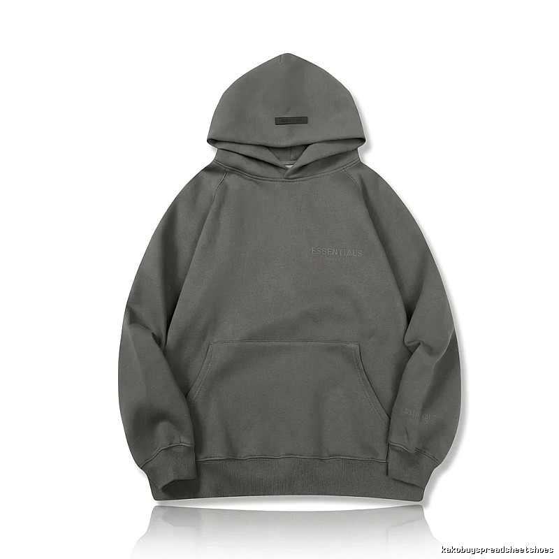 ESSENTIALS minimalist style grey hoodie