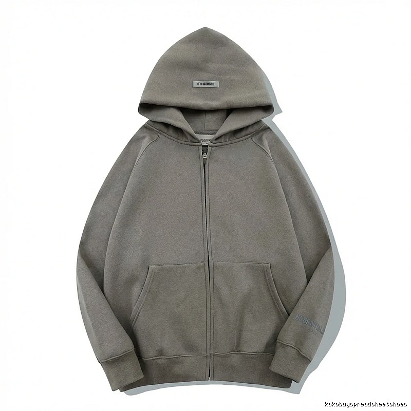ESSENTIALS minimalist style grey hoodie