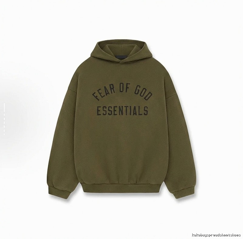 ESSENTIALS minimalist style olive green sweatshirt