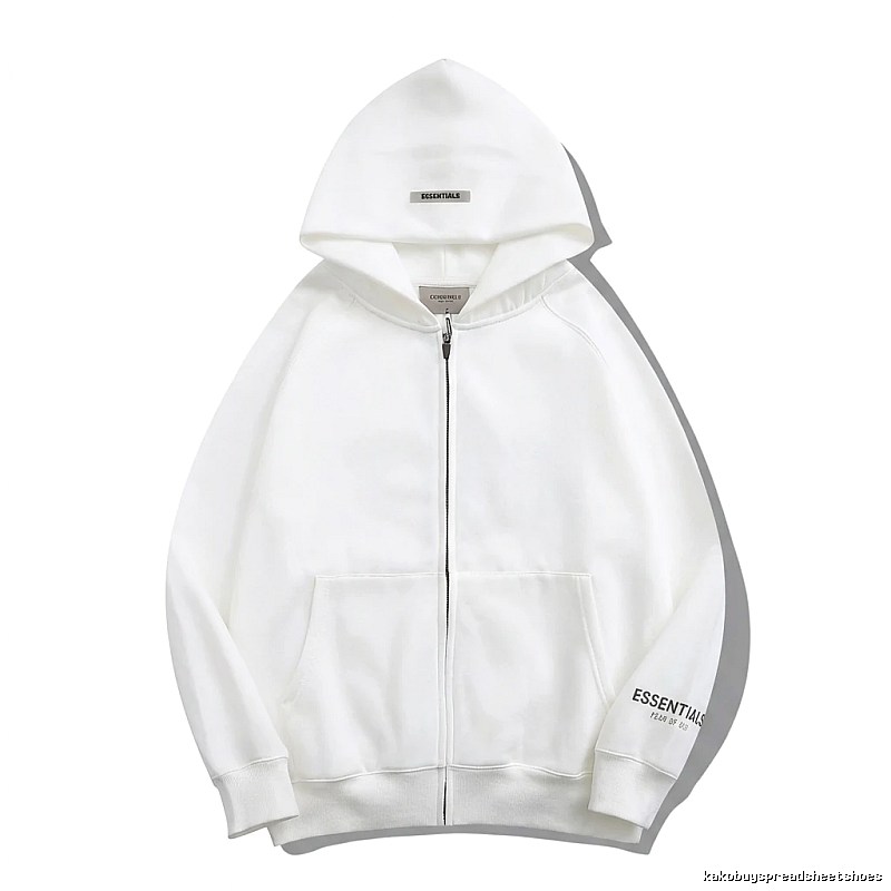 ESSENTIALS minimalist style white hoodie