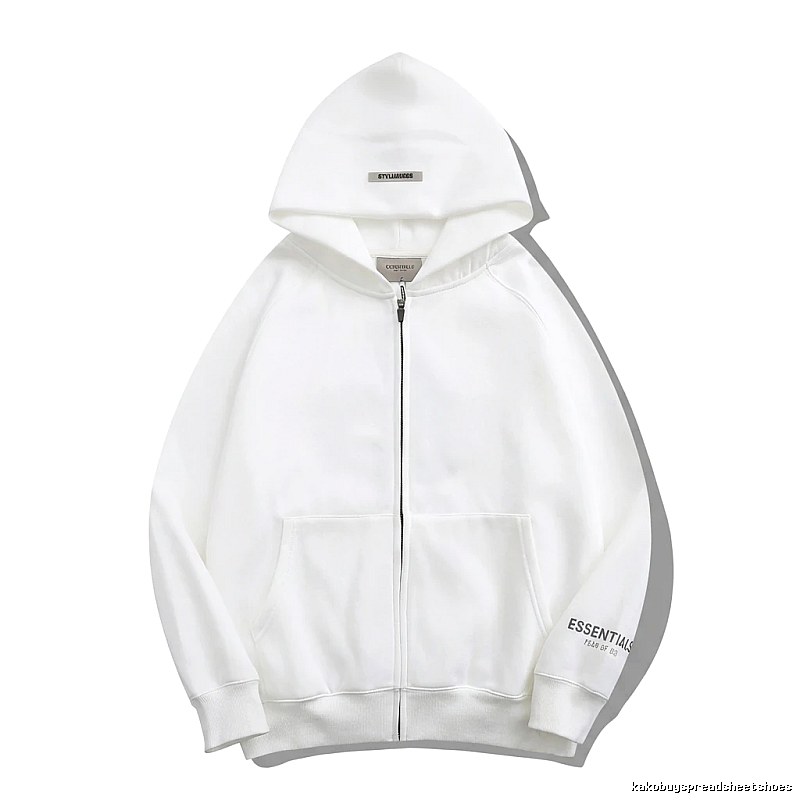 ESSENTIALS minimalist style white hoodie