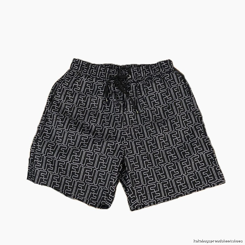 Fendi Double F Collection Vintage Monogram Style Black Shorts