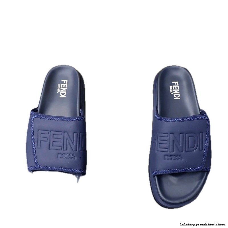 Fendi Roma Minimalist Style Navy Blue Slippers