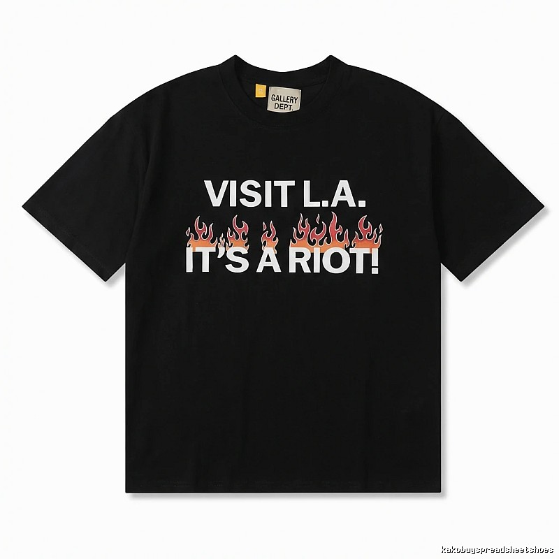 Gallery Dept Flame Print Black T-shirt
