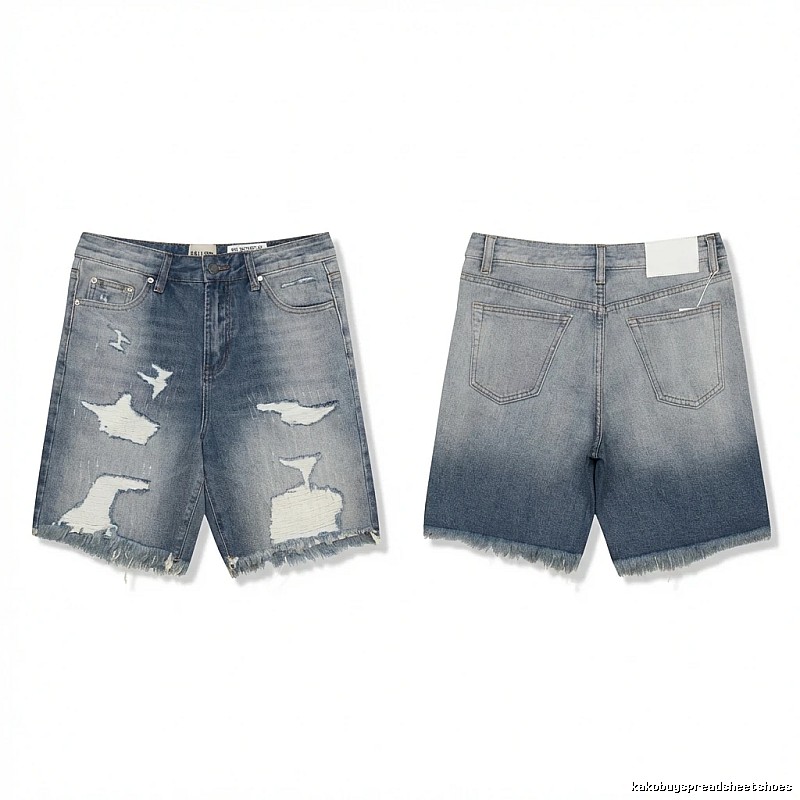Gallery Dept Gradient Ripped Denim Shorts