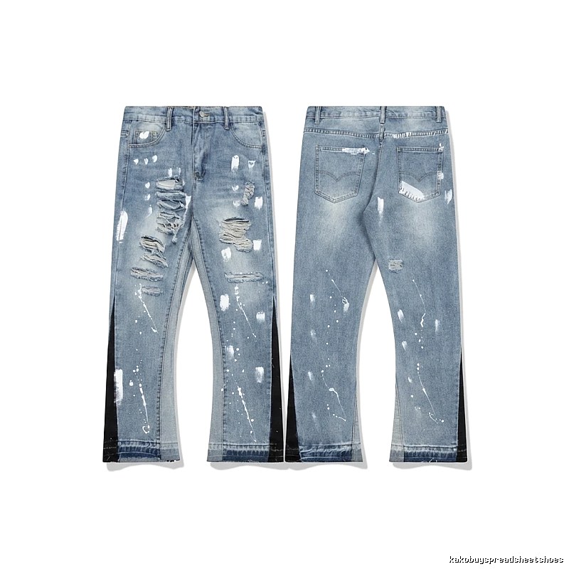 Gallery Dept Hole-Ripped Denim Blue Jeans