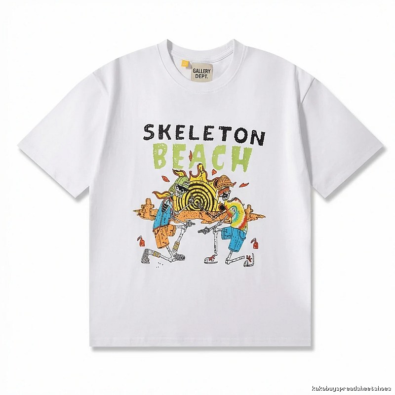 Gallery Dept Skull Beach Print White T-shirt