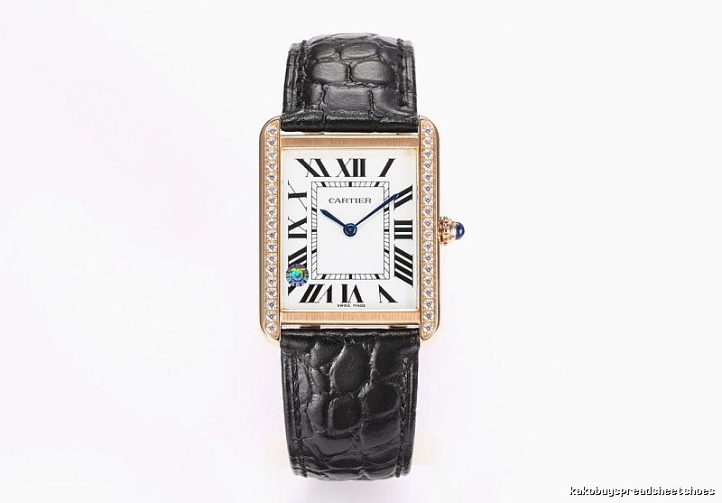 Gifting Cartier Tank-Style Dress Watch - Rose Gold And Black