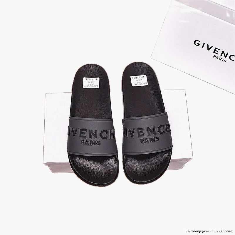 Givenchy Embossed Logo Minimalist Style Black Slide Sandals