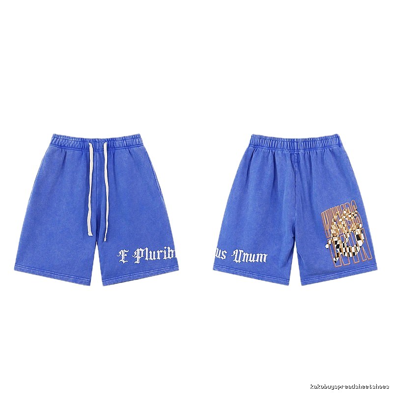 Godspeed Gothic Print Street Style Blue Shorts