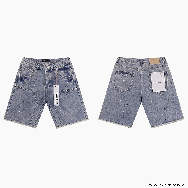 Godspeed Ink-splashing Street Style Light Blue Denim Shorts