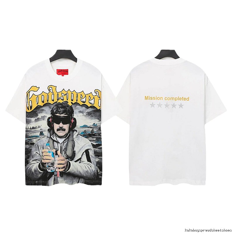Godspeed Portrait Print Street Style White T-Shirt