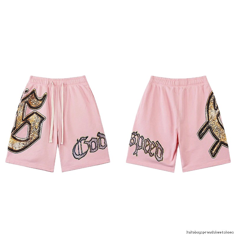 Godspeed Printed Vintage Style Pink Shorts