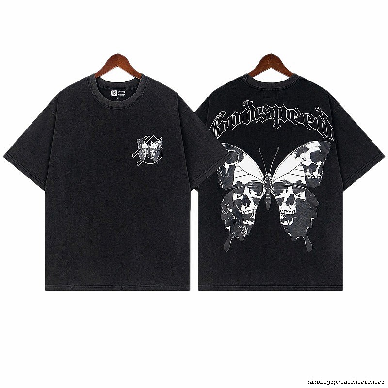 Godspeed Skull Butterfly Dark Style Black T-shirt