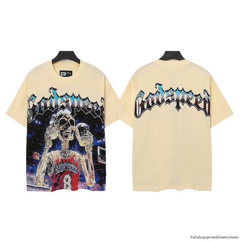 Godspeed Skull Print Street Style Beige T-shirt