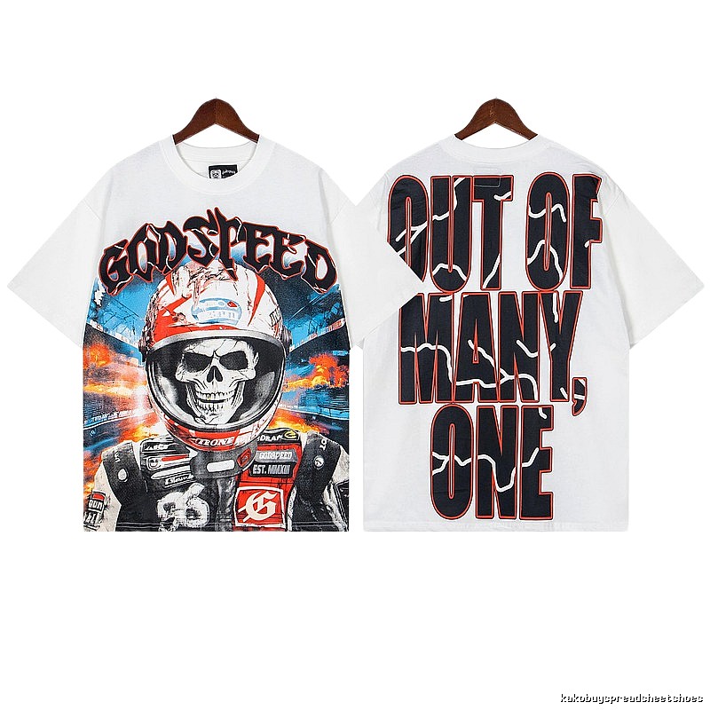 Godspeed Skull Racing Street Style White T-shirt