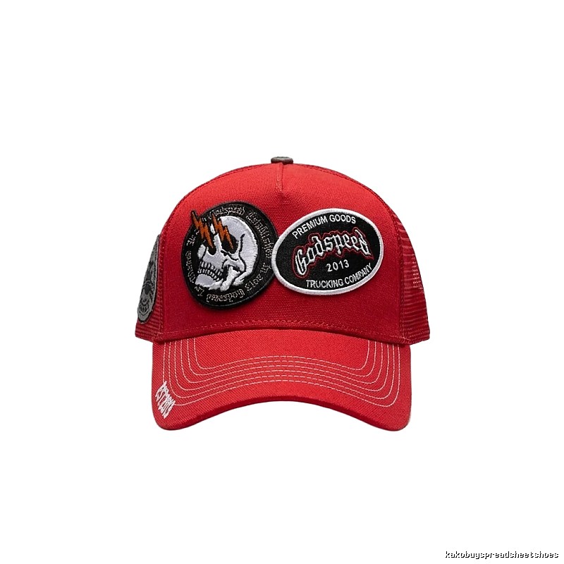 Godspeed Skull Retro Style Red Hat