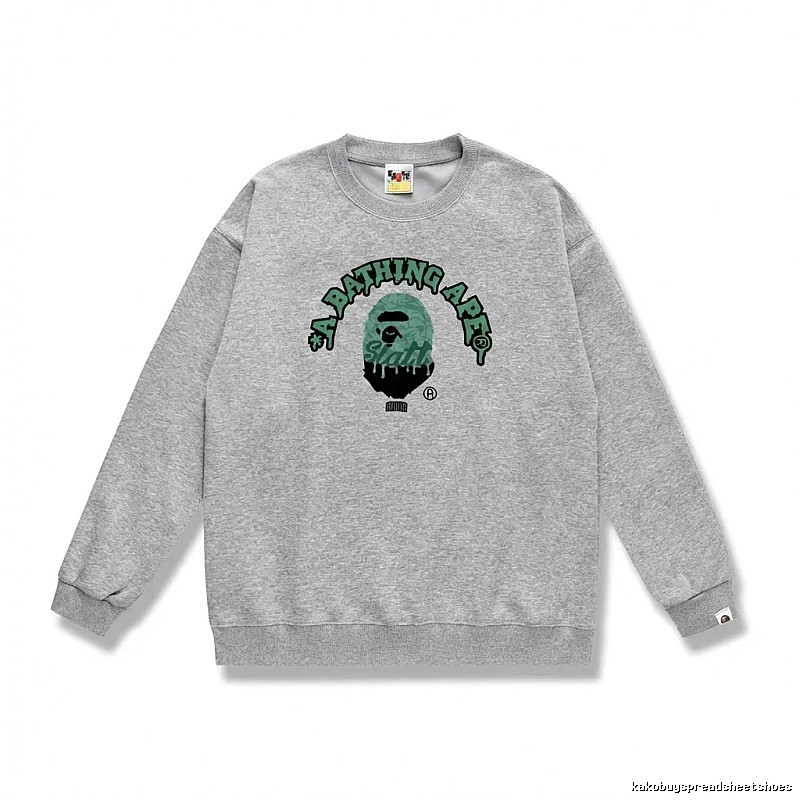 Grey hoodie with Bape Ape Head logo