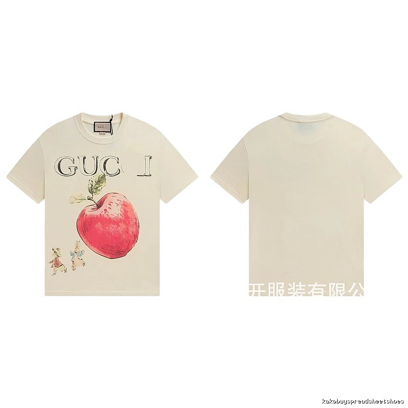 Gucci Apple Print Vintage Style Off-White T-Shirt