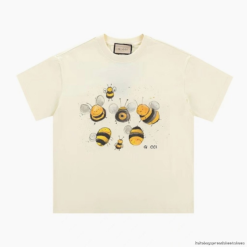 Gucci Bee Graffiti Casual Style Off-white T-shirt