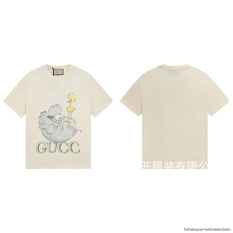 Gucci Cartoon Hippo Casual Off-white T-shirt