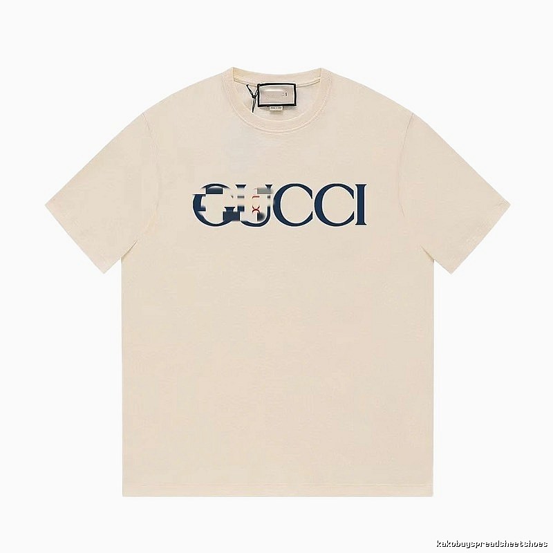 Gucci Classic Printed Casual Style Off-white Short Sleeve T-Shirt