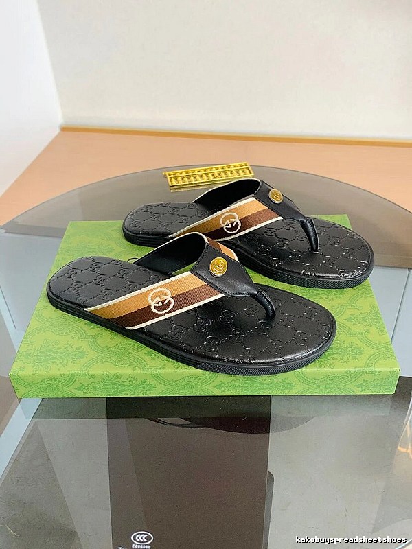 Gucci Classic Webbing Casual Style Black Flip-Flops
