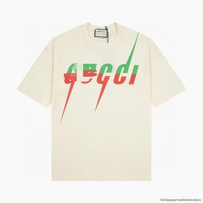 Gucci Color-block Print Casual Style Off-white Short-sleeve T-shirt