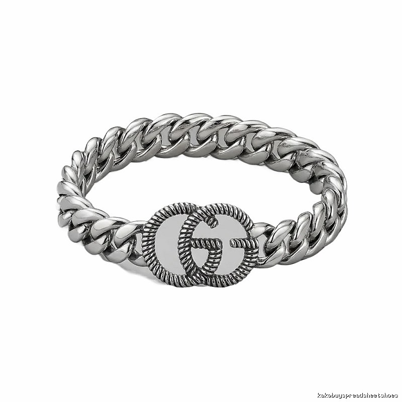 Gucci Double G Retro Style Silver Bracelet