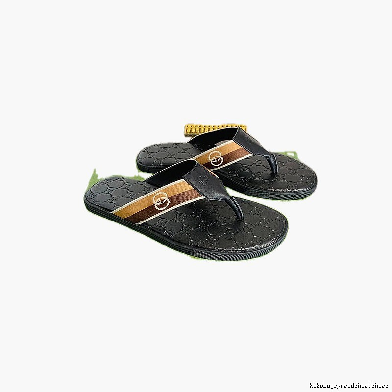 Gucci Double G Series Casual Style Black Flip-Flops