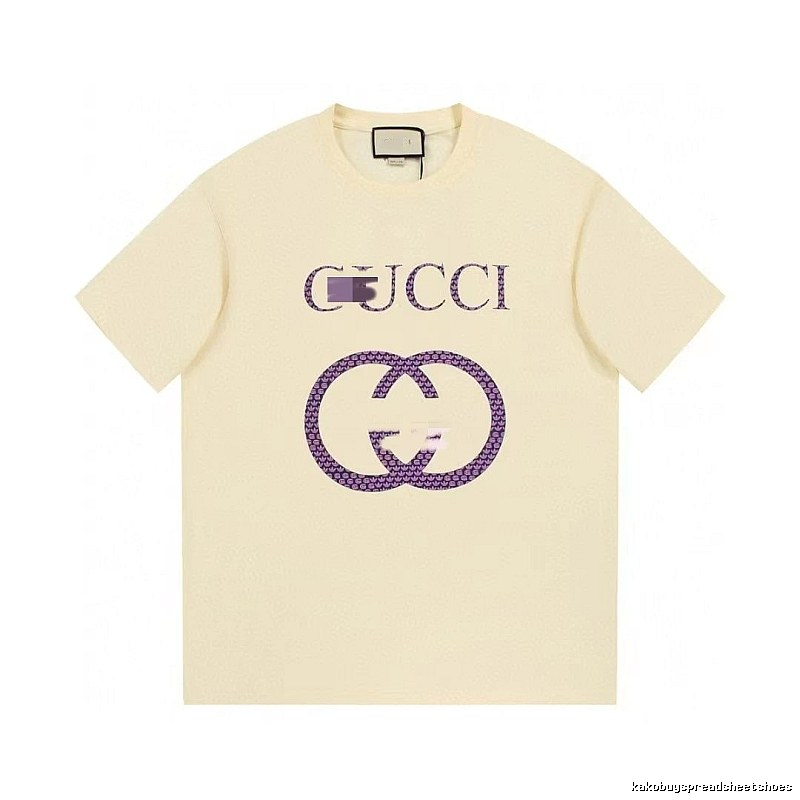 Gucci Double G Vintage Style Beige Short Sleeve T-Shirt