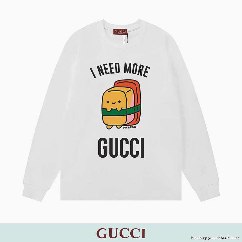 Gucci Long Sleeve Sweatshirt with White Long Sleeve Sweatshirt with